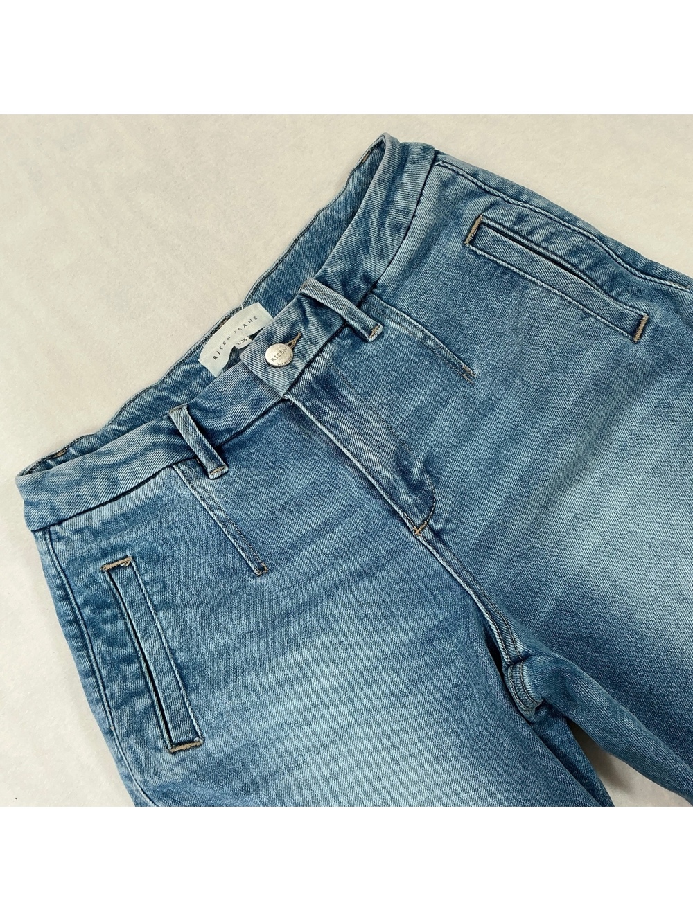 Risen‎ Jeans Womens Size 3/26 Light Wash Wide Leg Trouser Denim High
